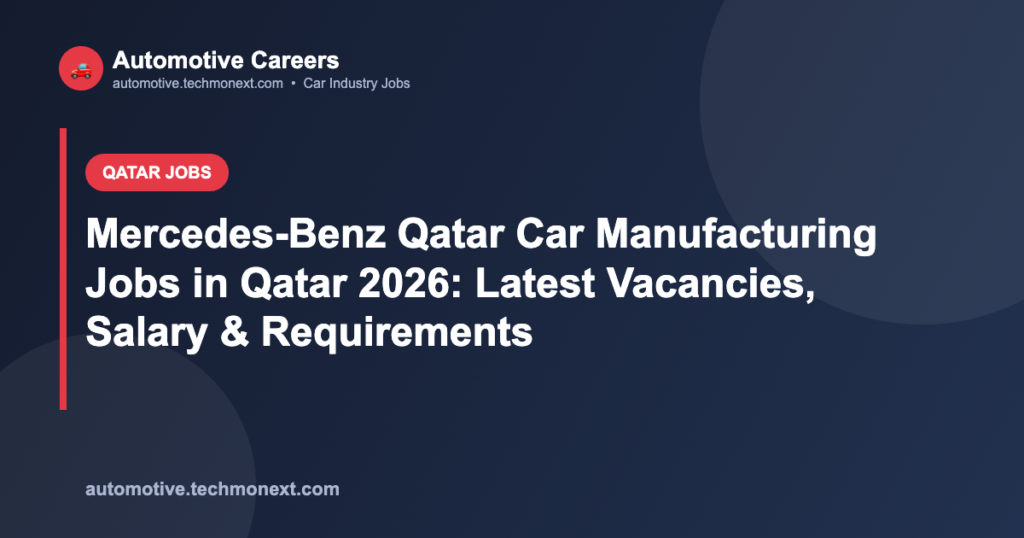 Mercedes-Benz Qatar Car Manufacturing Jobs in Qatar 2026: Latest Vacancies, Salary & Requirements