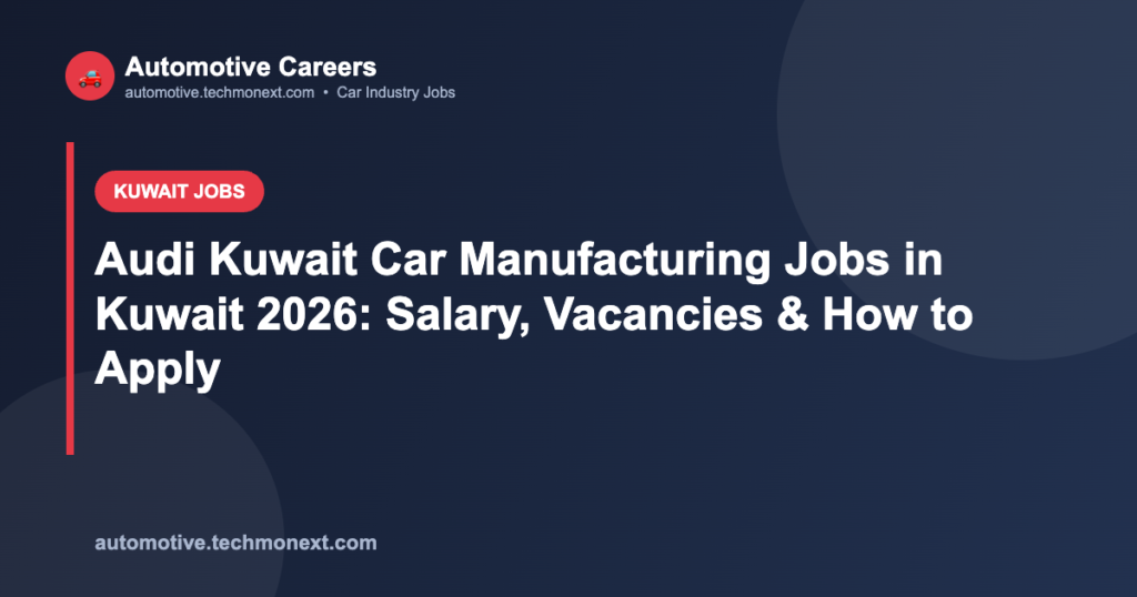 Audi Kuwait Car Manufacturing Jobs in Kuwait 2026: Salary, Vacancies & How to Apply