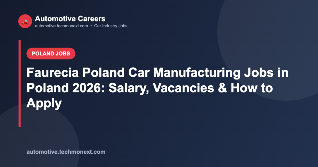 Faurecia Poland Car Manufacturing Jobs in Poland 2026: Salary, Vacancies & How to Apply